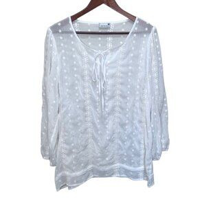 Vintage Jeanswest Bohemian White Sheer Blouse
